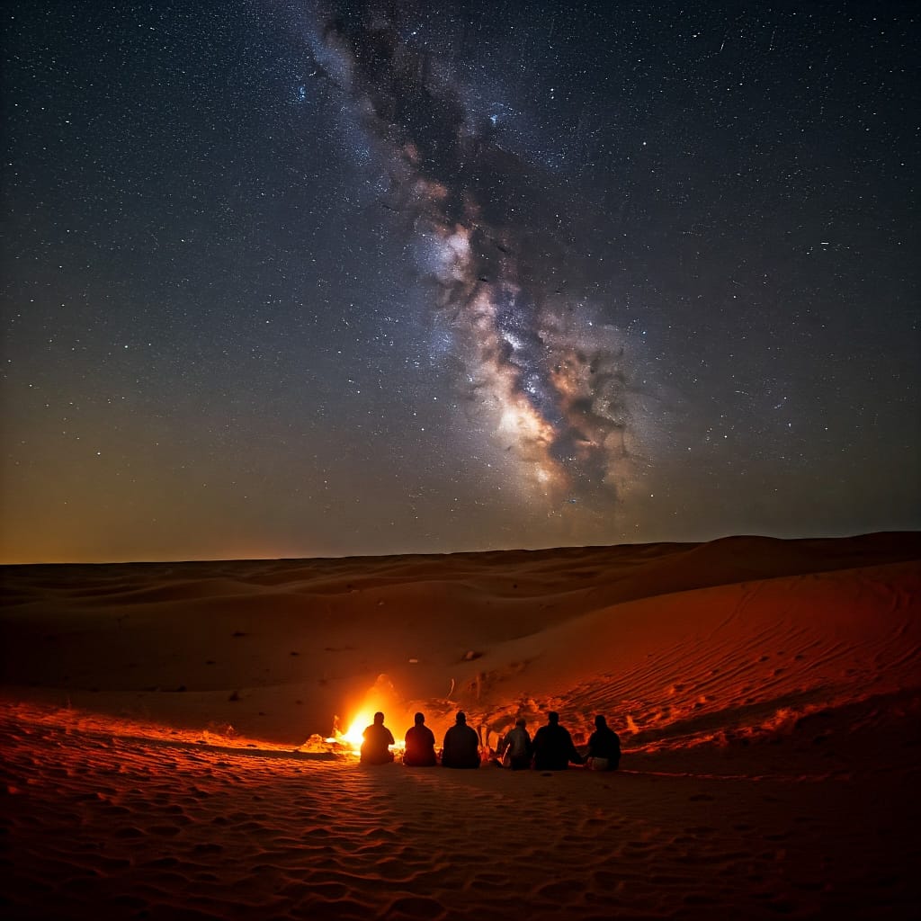 Vivez une nuit magique en bivouac sous les étoiles du désert lors de nos bivouacs.